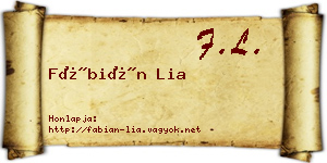Fábián Lia névjegykártya