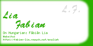 lia fabian business card