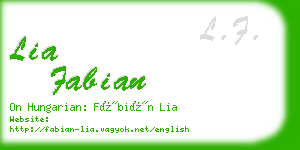 lia fabian business card